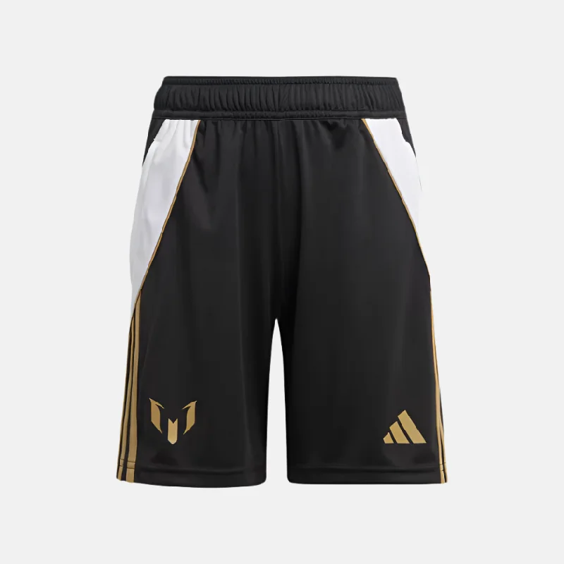 bicycle shoe upgrade-Adidas Messi Kids Unisex Training Shorts (5-16Year) -Black