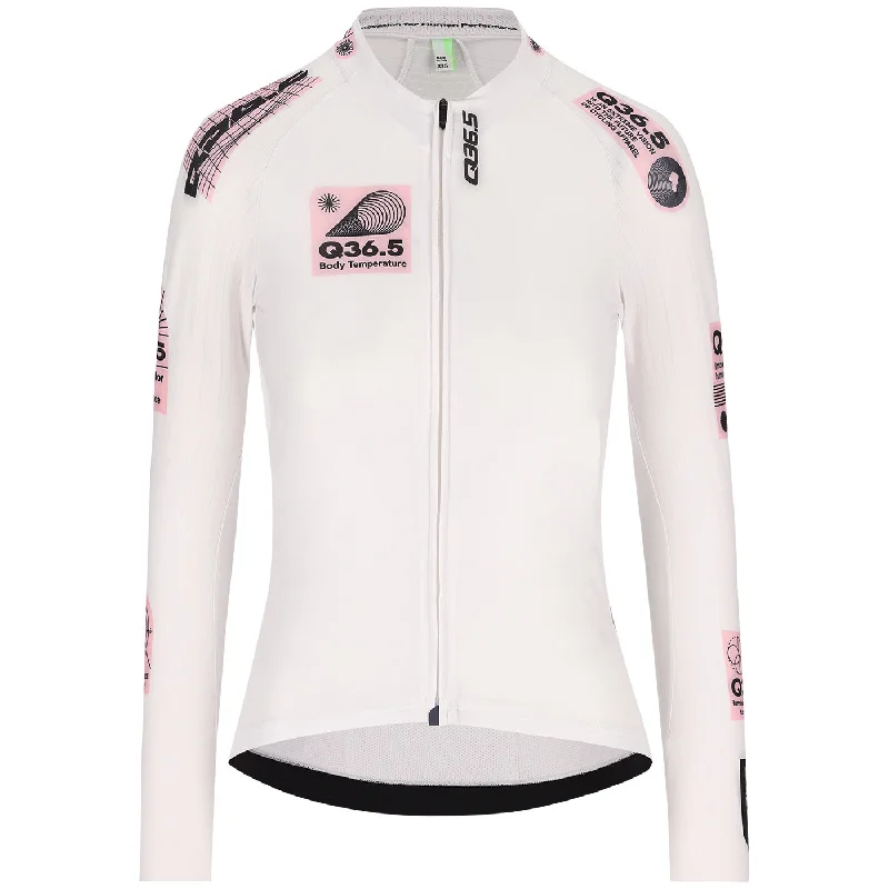 bicycle brake rigidity-Maglia donna maniche lunghe Q36.5 Gregarius Hybrid Light Retrofuture - Bianco