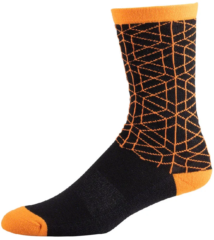 bicycle pad maneuverability-45NRTH Lumi Midweight Wool Sock - Orange Small