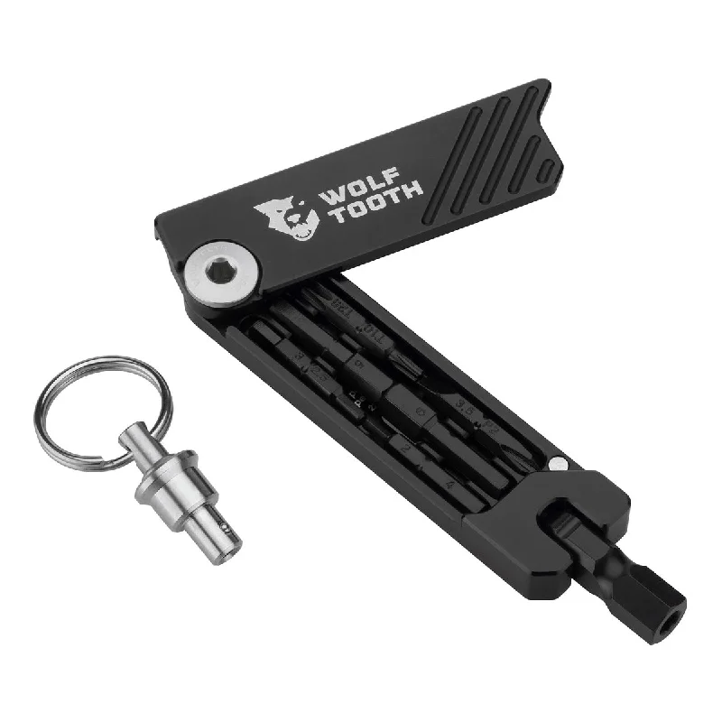 bicycle pump durability-Wolf Tooth Components 6-Bit Hex Wrench Multi-Tool w/ Key Ring Silver