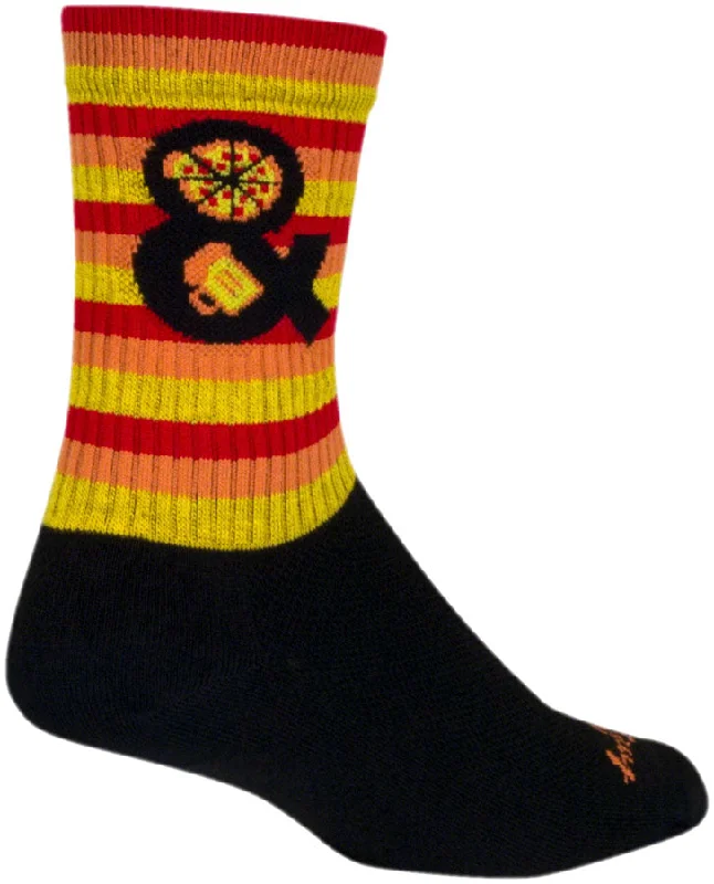 bicycle stand calibration-SockGuy Pizza and Beer Crew Sock - 6" Large/X-Large