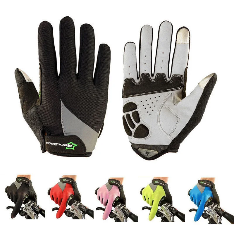 bicycle urban precision-RockBros Full Finger Cycling Gloves Gel Long Touchscreen Gloves 5 Colors