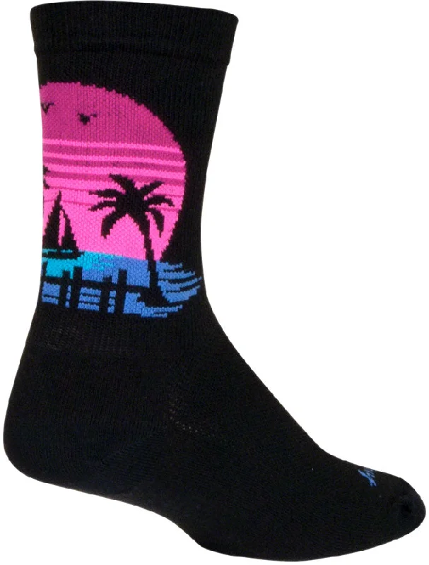 bicycle seatpost optimization-SockGuy Sunset Crew Sock - 6" Large/X-Large